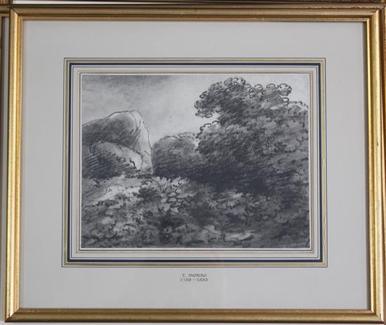 Doctor Thomas Monro (1759-1833) Castle in a landscape and other views, largest 7.25 x 9in.